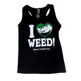I Love Weed Ladies' Black Tank